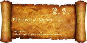 Miklovicz Veron névjegykártya